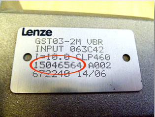 Small Nameplate for Lenze GST Geared Motor